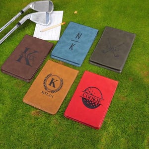 Leather Golf Scorecard Holder, Personalized Gifts for Golfers, Golf Gifts, Yardage Book Holder, Gifts for Dad, Yardage Book, Christmas Gift