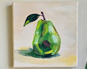 Pear acrylic painting on canvas - Original artwork