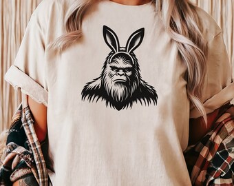 Sasquatch Bigfoot Silhouette Easter Themed Cryptozoology Bigfoot Sasquatch Shirt Gift for Big Foot Sasquatch Lovers Funny Easter Shirt