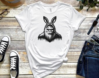 Sasquatch Bigfoot Silhouette Easter Themed Cryptozoology Bigfoot Sasquatch Shirt Gift for Big Foot Sasquatch Lovers Funny Easter Shirt