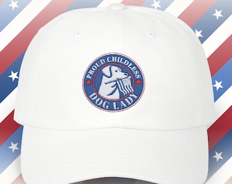 Gorra de papá orgullosa de una perrita sin hijos, gorra de béisbol, regalo divertido para amantes de las mascotas, gorra ajustable bordada, mamá de perro, papá de perro, gorra para dueño de perro