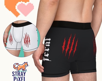 Calzoncillos bóxer Feral para hombre, ropa interior con estampado de garras, ropa interior con temática animal