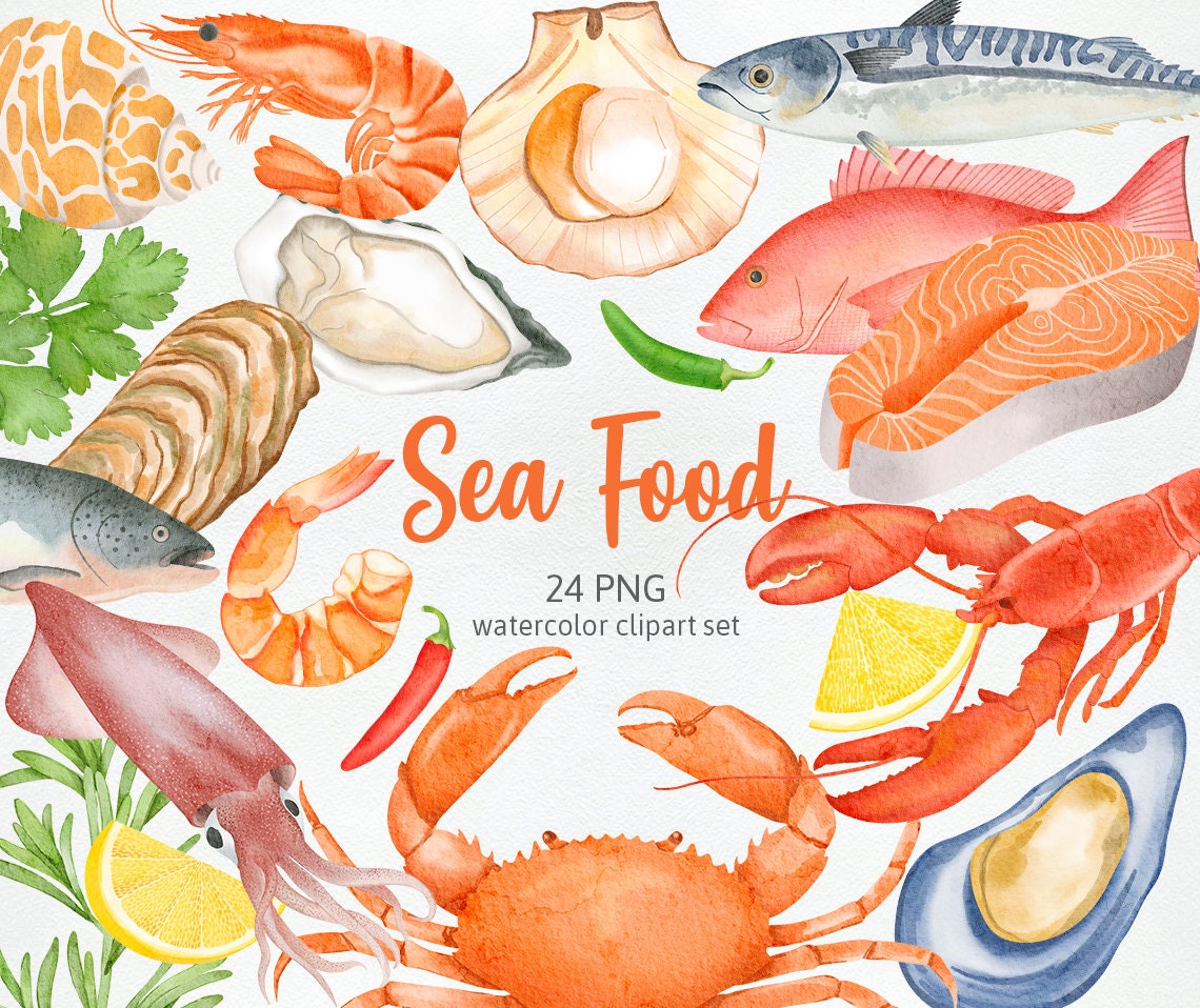 Seafood Feast, Lobster Shellfish Oyster Squid Shrimps Kitchen Cooking