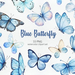 Mariposa azul, mariposas suaves, mariposas azul claro, clipart PNG transparente, clipart de mariposa de acuarela, ilustraciones y gráficos