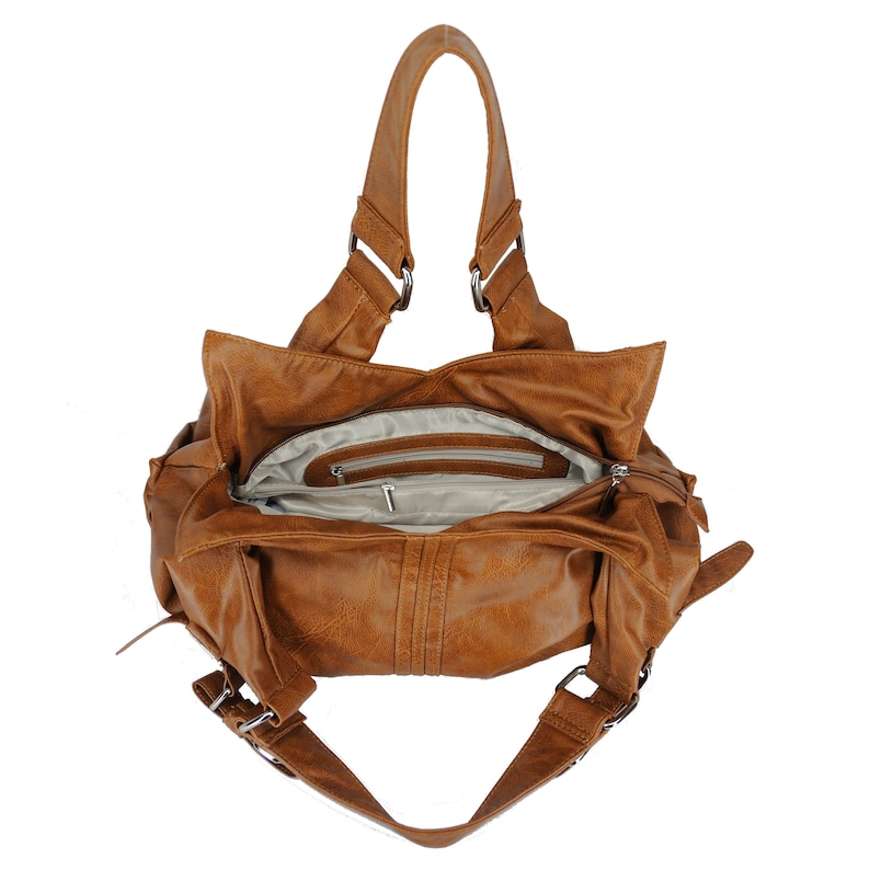 Quilted Faux Leather Hobo Bag main image 1