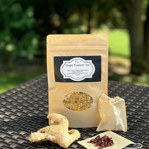 Ginger Turmeric Tea, Looseleaf Herbal Tea, Caffeine Free