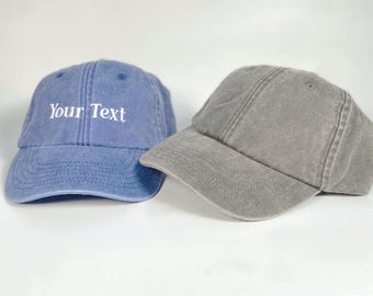 Personalised Vintage Dad Hat | Custom Embroidery Hat | Personalised Slogan Hat |Mans Hat | Business Merch | Custom Vintage Baseball Cap