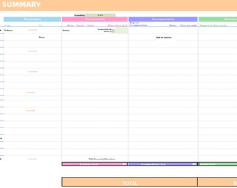 Travel Plan Spreadsheet
