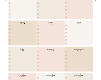 Jaarplanner met bloemen digitaal