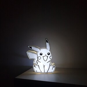 Lampe enfant Pokemon Pikachu, Décoration de chambre murale Pokemon,  Veilleuse LED personnalisée -  France
