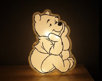 Veilleuse Winnie l'ourson, Veilleuse enfant 3D, idée déco, veilleuse bébé, cadeau enfant, cadeau anniversaire, cadeau de naissance, baptême.