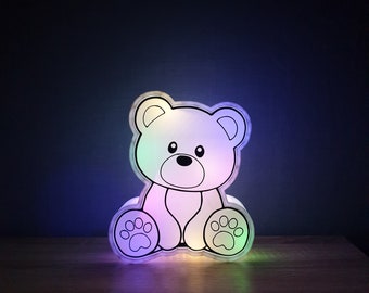 Teddybeer nachtlampje, 3D kindernachtlampje, decoratief idee, babynachtlampje, kindercadeau, verjaardagscadeau, geboortecadeau, doop.