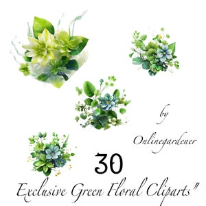 Exclusive Green Floral Cliparts