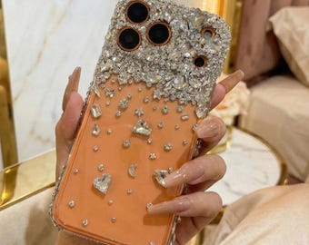 clear Austrian Crystal iPhone Case: Sparkling Bling Austrian Diamond Cover, for iPhone 17 Pro, iPhone 17 Pro Max, Samsung, all phones