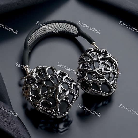 Vein Airpods Max covers glossy silver, apple headphone cases, Airpods Max attachments cyberpunk goth