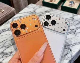 2 pcs Sparkling Austrian Crystal iPhone Cover: Sparkling Bling Austrian Diamond Cover, for iPhone 17 Pro, iPhone 17 Pro Max, all phones