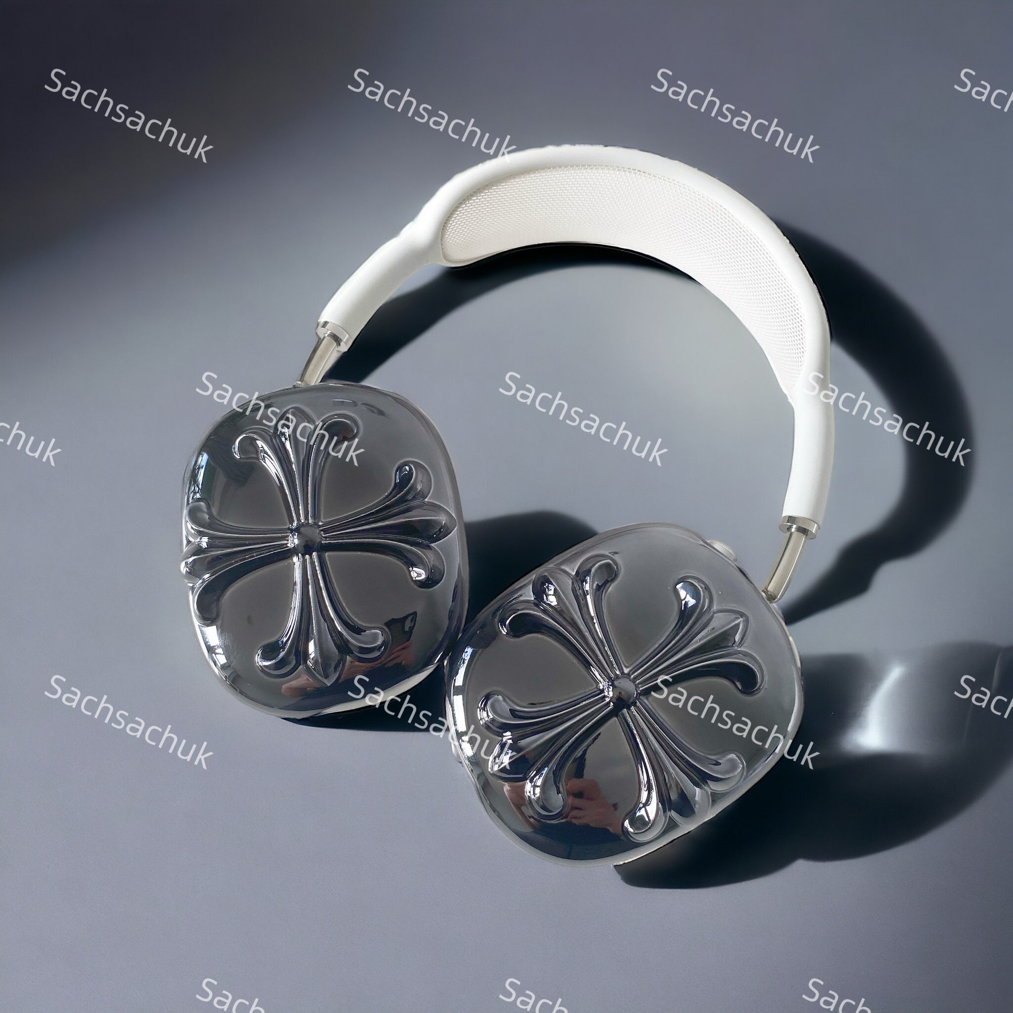 ブラッククロスAirPods Maxカバー：3Dプリント樹脂、サイバーパンク
