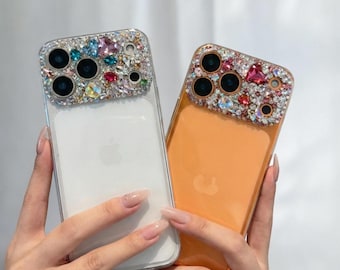 Funda para iPhone con cristal austriaco en forma de corazón: Funda brillante con diamantes austriacos, para iPhone 17 Pro, iPhone 17 Pro Max, Samsung y todos los teléfonos.