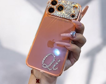 Custom letters Austrian Crystal iPhone Case: Sparkling Bling Cover, for iPhone 17 Pro, iPhone 17 Pro Max, Samsung, all phones