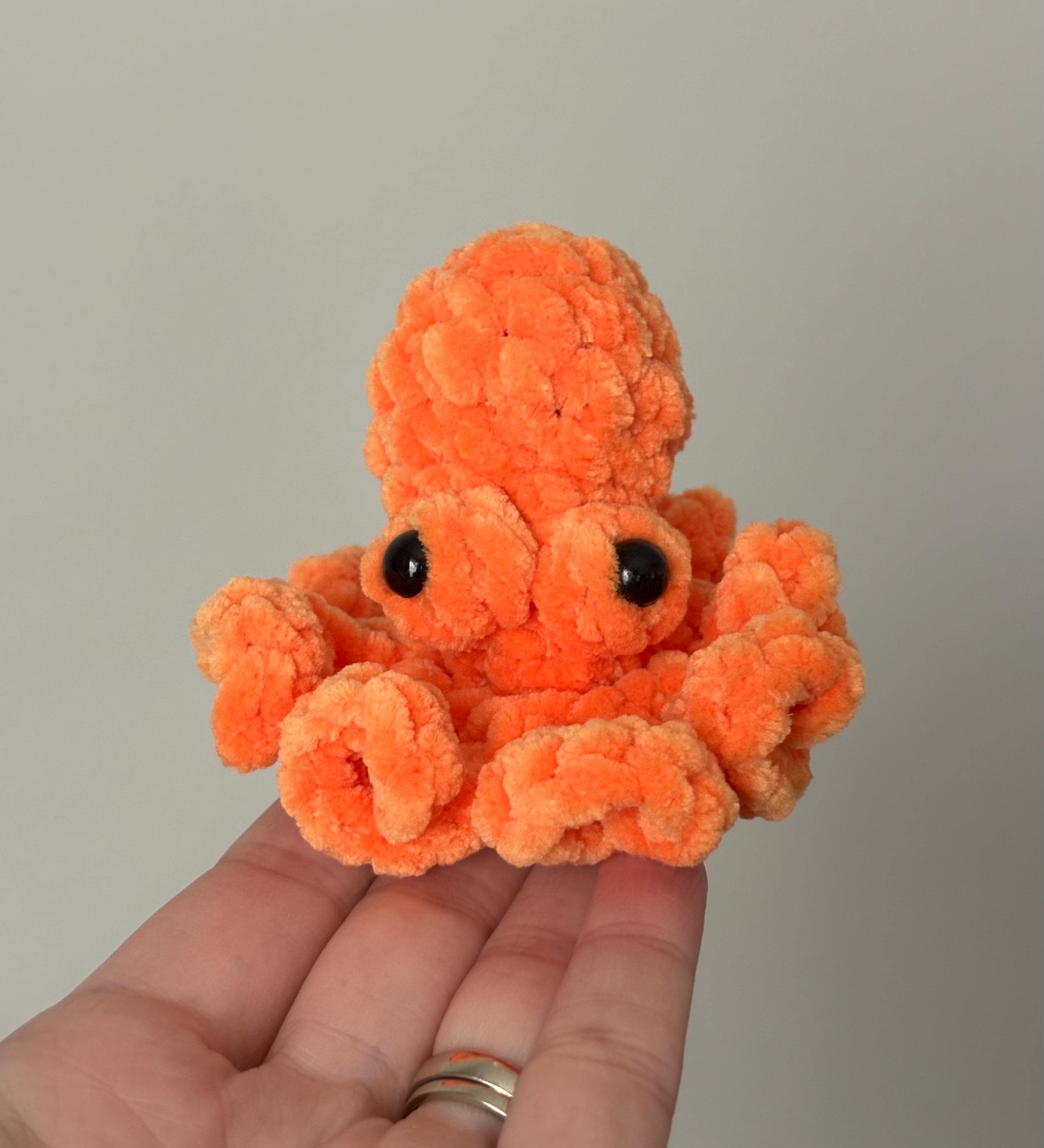 Mini Stress Free Pet Octopus, Handmade Crochet Octo in a Bowl, No