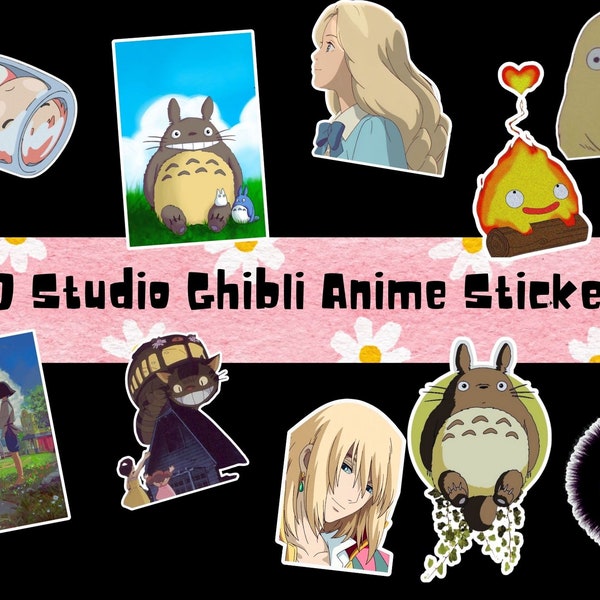 Anime Stickers, Studio Ghibli Stickers, Totoro, Ponyo, Random design Studio Ghibli Anime Stickers, Digital Planner Stickers