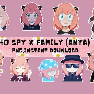 Spy X Family Stickers (Anya), leuke stickers, animestickers, Anya