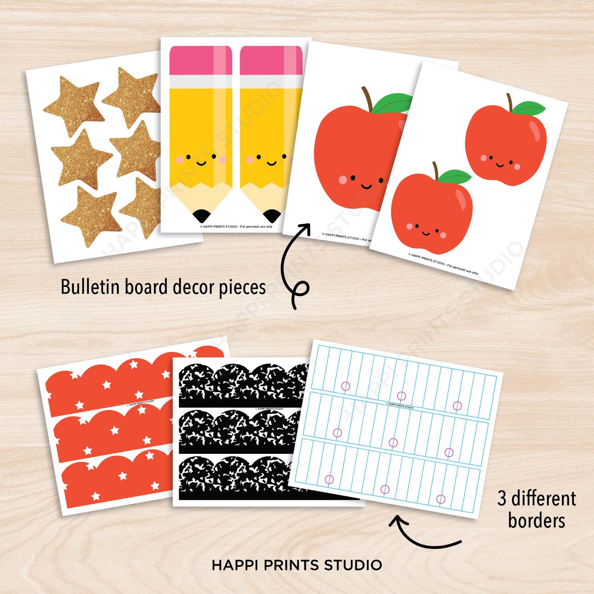 Composition Book Welcome Back to School Bulletin Board Kit, Apple ...