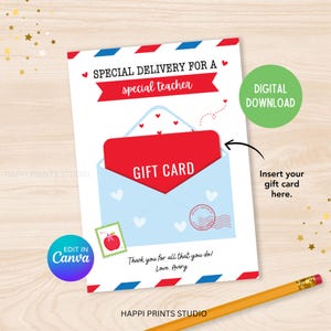 Porta-carta regalo per la Settimana di apprezzamento degli insegnanti con consegna speciale, busta di ringraziamento per insegnanti e personale, porta-carta regalo per insegnanti di fine anno scolastico