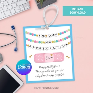 In Our MA Appreciation Era Gift Tag, Printable Medical Assistant Week Gift Tag, In Our Medical Assistant Era Friendship Bracelet MARWeek Tag