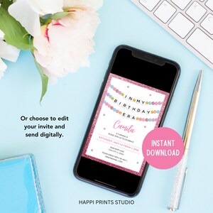 Lover Birthday Invitation, In My Birthday Era Printable Invitation, Editable Friendship Bracelet Invite, Digital Eras Birthday Party Invite image 3