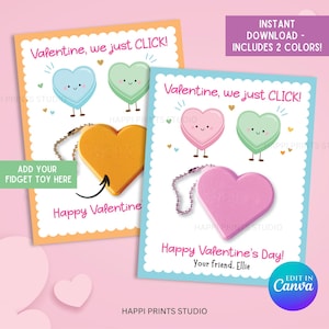 Tarjeta imprimible con forma de corazón para pulsar, etiqueta de regalo de San Valentín con pulsador, tarjeta de San Valentín con pulsador (descarga digital)