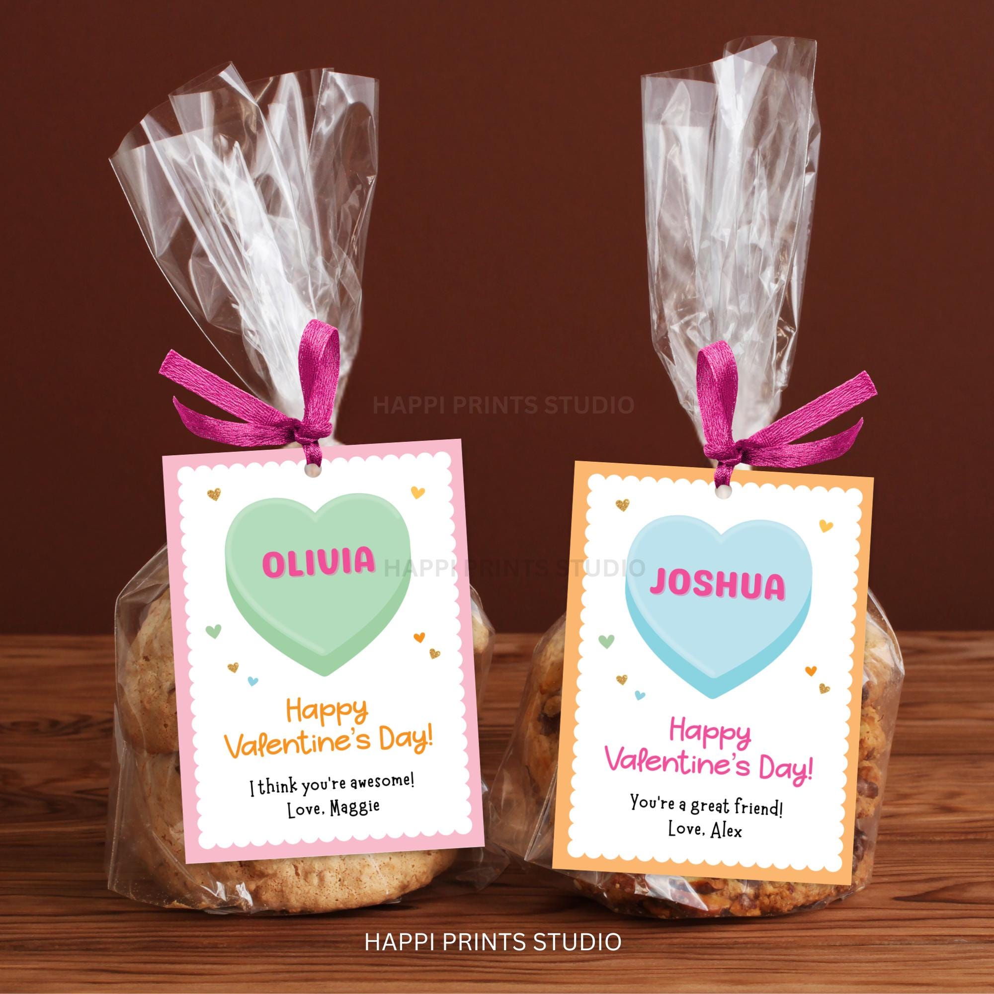 Custom Conversation Heart Candy Valentine Classmate Printable Gift Tag ...