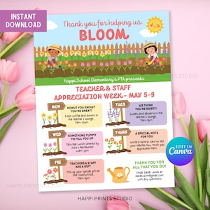 Thank You for Helping Us Bloom Spring Garden Theme Teacher and Staff ...