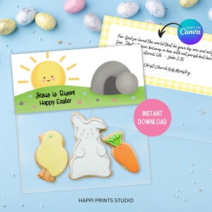 Jesus is Risen Easter Bag Topper, Printable Easter Treat Bag Topper ...