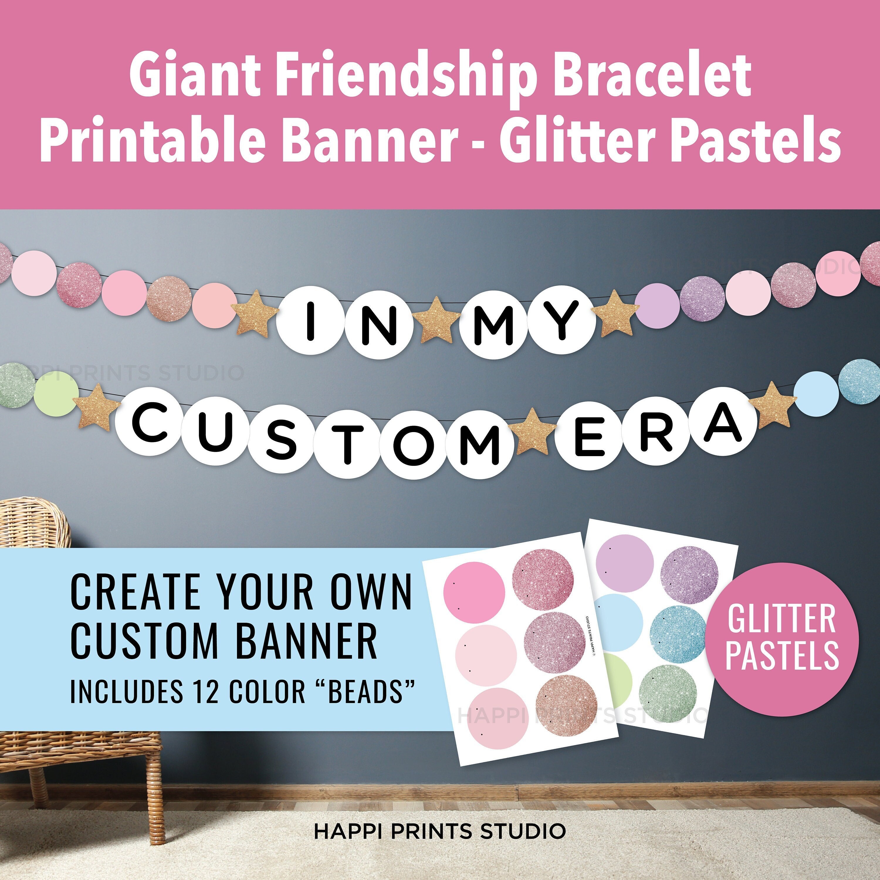 Giant Friendship Bracelet Garland, in My Custom Era Banner Printable
