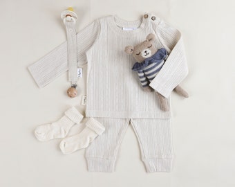 Babyset Babyhose Babyshirt Babyoutfit Langarmshirt Hose aus Bio-Baumwolle Erstlingsset