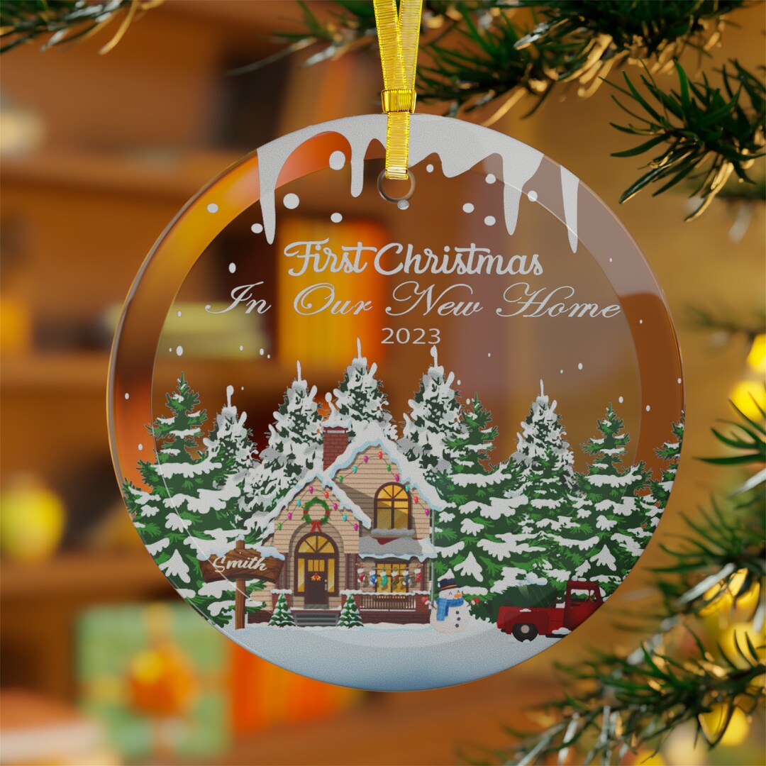 New Home Christmas Ornament, Custom Christmas Ornament New House, Snow