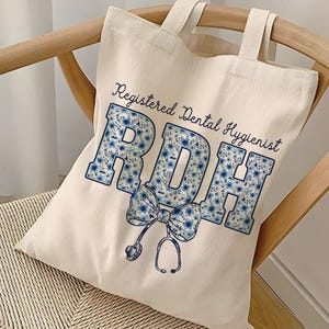 Registered Dental Hygienist Tote Bag, RDH Tote Bag, Dental Hygiene Gift, Dental Grad Gift, Gift For Hygienist, Dental Hygienists Bag