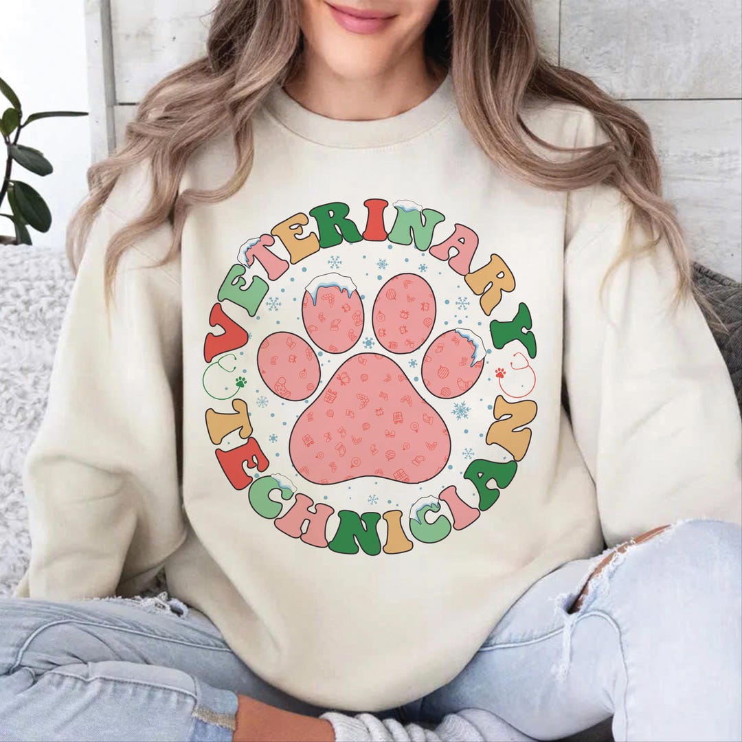 Veterinary Technician Christmas Sweatshirt, Veterinary Tech Crewneck