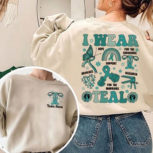 Cervical Cancer Awareness Sweatshirt, Support Squad Cervical Cancer Awareness, Cervical Warrior Shirt, Teal Ribbon Gift, Cancer Shirt