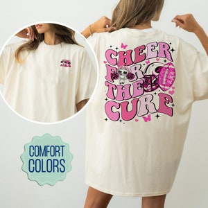 Cheer For The Cure Comfort Colors Shirt, Cancer Support Squad Shirt, Football Breast Cancer Shirt, Cheerleader Shirt, Pink Ribbon CF Shirt