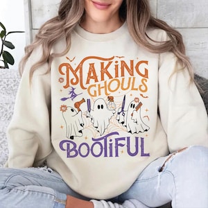 Cosmetology Ghost Halloween Shirt, MUA Shirt, Hairstylist Shirt, Hairdresser Halloween Shirt, Hairstylist Beautician, Future Cosmetologist