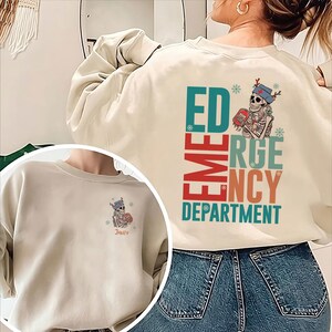 Emergency Department Christmas Sweatshirt, Custom Christmas Nurse Shirt, Er Rn Nurse, Holiday Nurse Gift, Nurse Appreciation