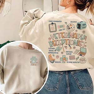 Veterinary Receptionist Sweatshirt, Gift For Veterinarian, Pet Lover Shirt, Future Vet Assistant Gift, Vet Assistant Shirt, Veterinary Shirt