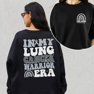 Lung Cancer Awareness Sweatshirt, Lung Cancer Support Shirt, White Ribbon Shirt, Motivational Shirt, Gifts for Cancer Warrior