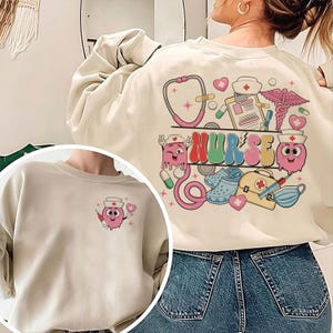Krankenschwester Sweatshirt, süßes Krankenschwester Sweatshirt, Schulpflegerin, Krankenpflegeschülerin, RN Krankenschwester, Krankenschwester Shirt, Krankenschwester Wertschätzung Geschenk