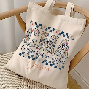 Custom Certified Medical Assistant Tote Bag, Gift For Medical Assistant, Personalized Certified Medical Assistant Tote Bag, CMA Tote Bag