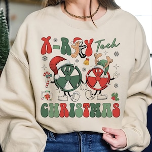 Felpa girocollo natalizia di Radiologia, Felpa natalizia per tecnici di radiologia, Team Xray, Tecnico radiologico, Luci natalizie di Radiologia, Natale di Radiologia