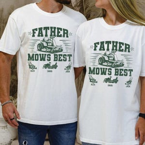Personalized Father Mows Best Shirt, Father’s Day Gift, Funny Lawn Mowing Dad Shirt, Yard Work Shirt, Custom Father Shirt