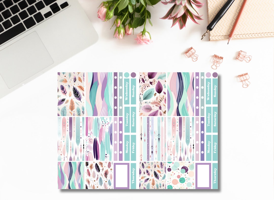Printable Timeless Teal Journaling Planner Sticker Sheet - Etsy